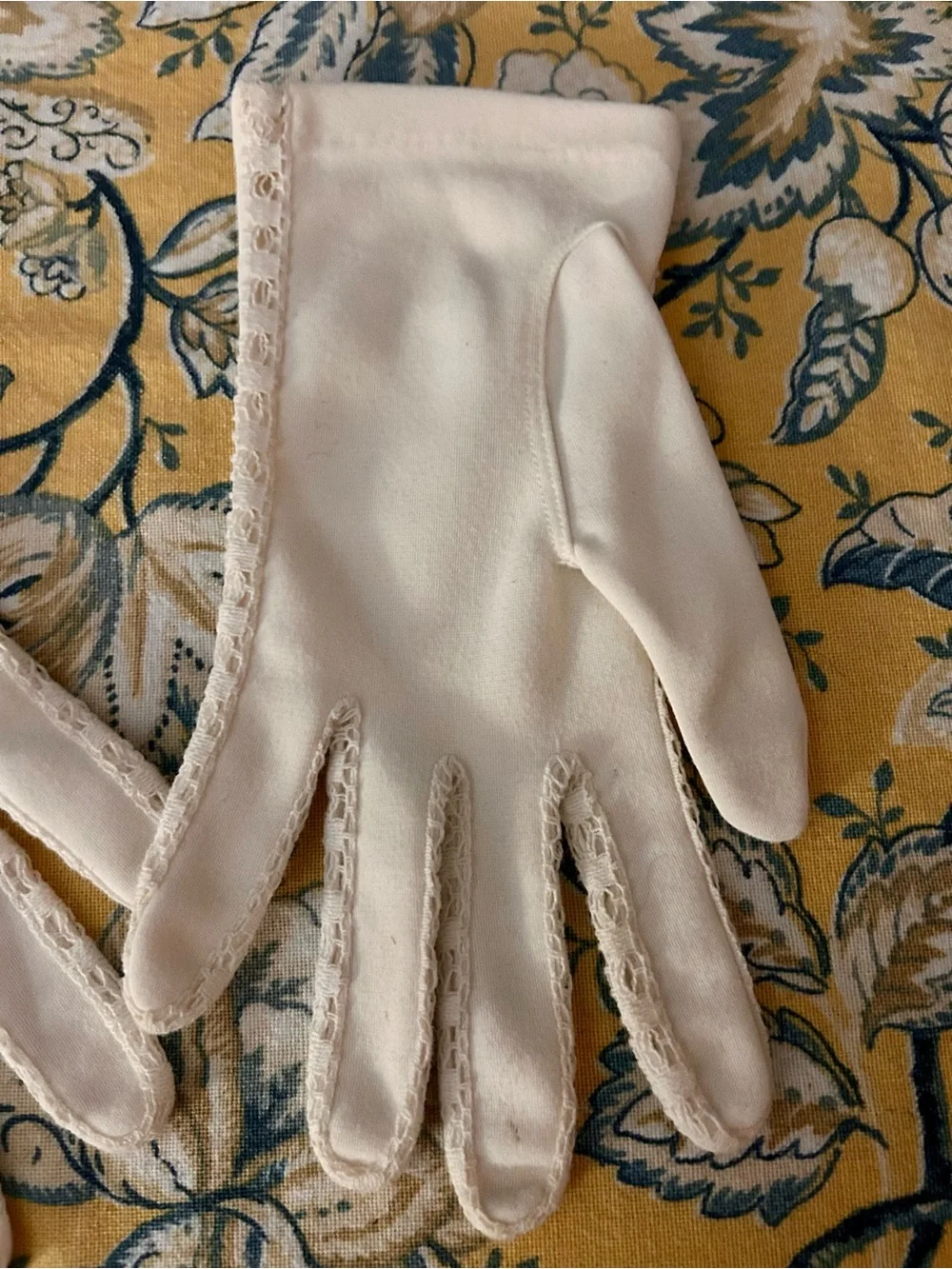 Antique Lace Trimmed Women’s Soirée Gloves